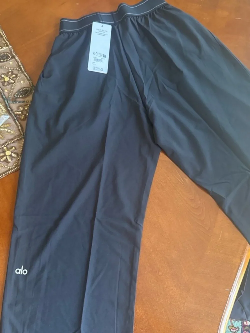 ALO Yoga Suit Up Trouser Black Wide-Leg Performance Pants